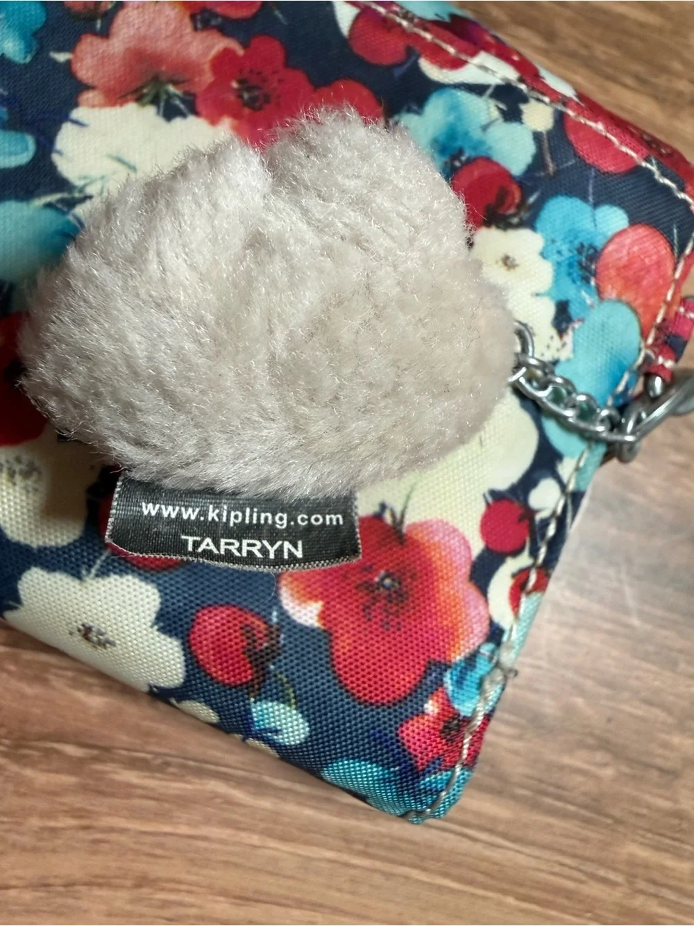 Kipling Floral Wallet Monkey Charm
